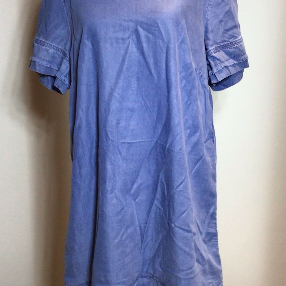 Casual Short Sleeve Denim Shift Dress